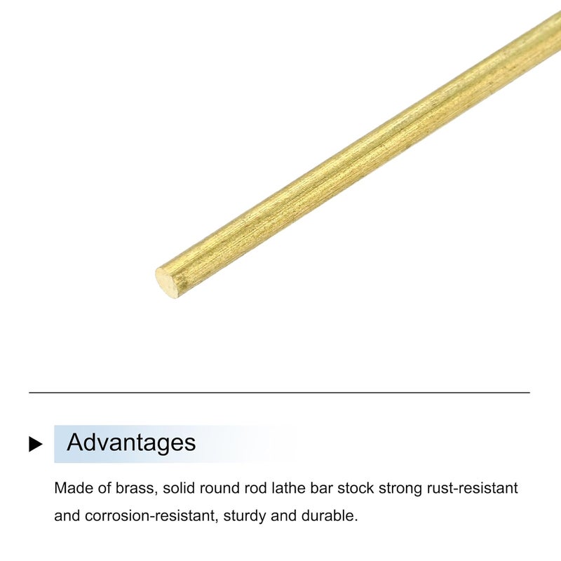 uxcell 1mm x 350mm Brass Round Rod, Metal Solid Shaft Rods Lathe Bar Stock for DIY Crafts Model Car Helicopter Airplane 10pcs - Image 4